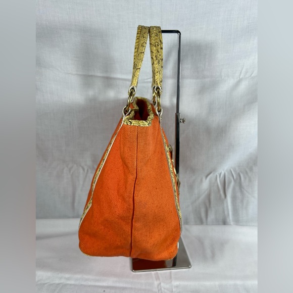 Dolce & Gabbana Snakeskin and canvas tote VGUC - Picture 4 of 15